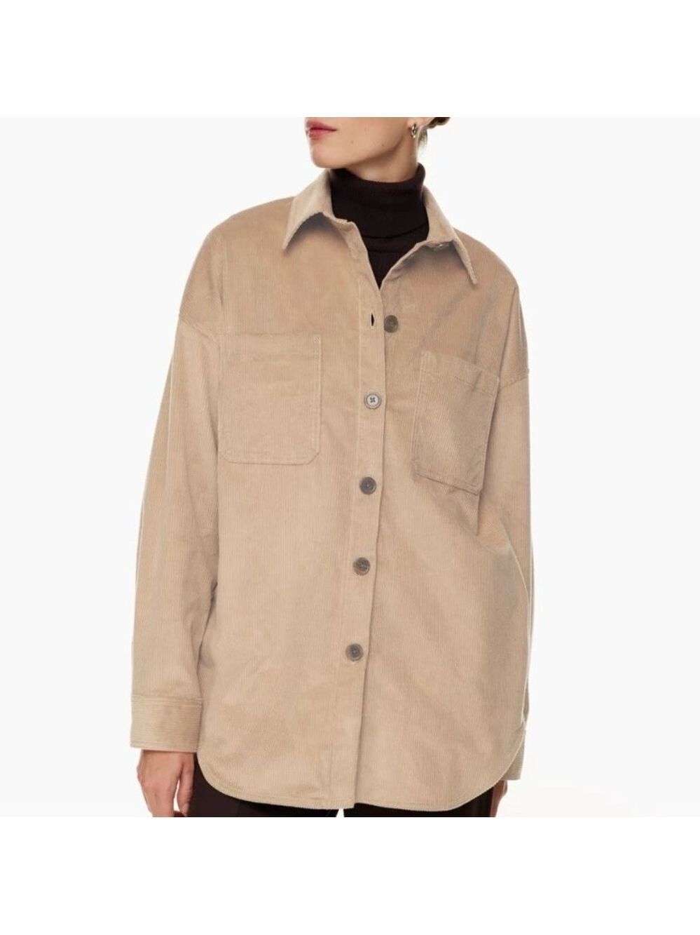 The Group by Babaton Graydon Corduroy Shirt Size XXS Gold Camel